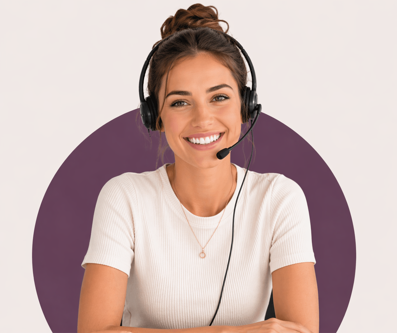 Smiling customer support specialist